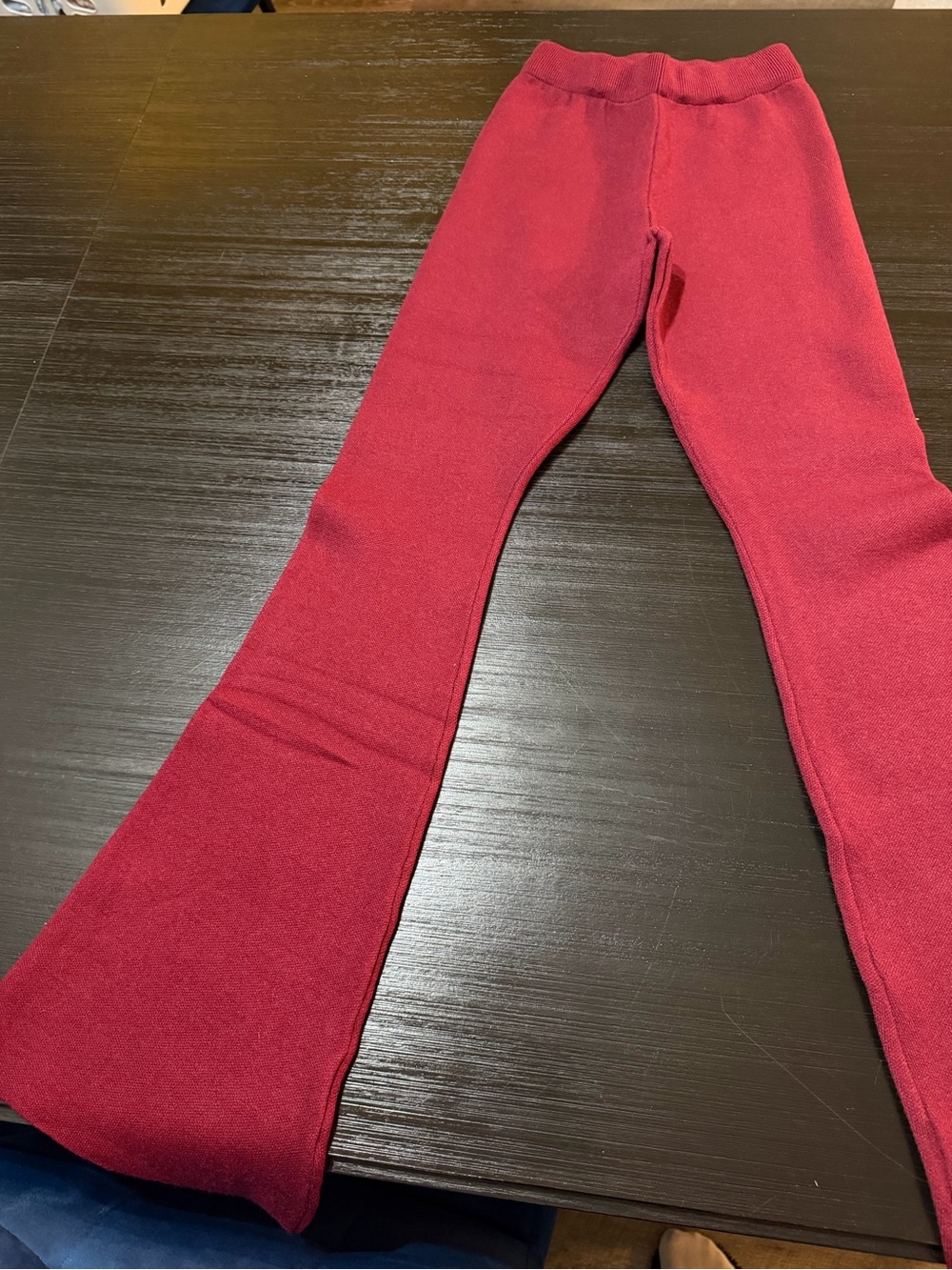 NWOT Express Burgundy Knit Flare Leggings